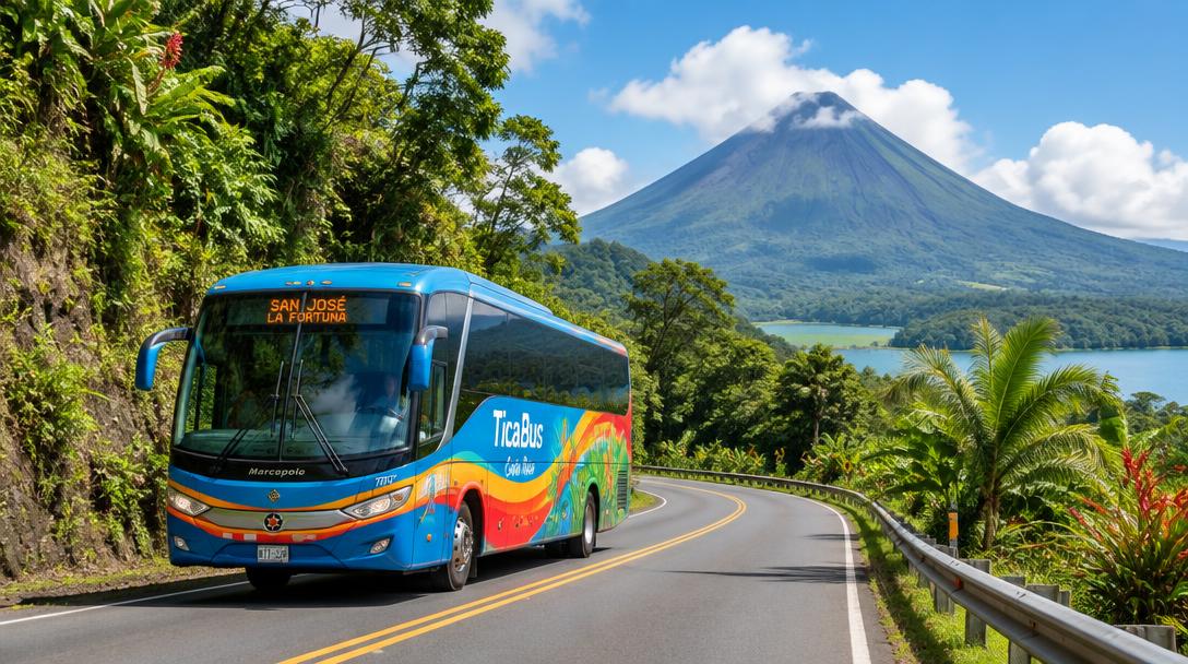 Bus en carretera de Costa Rica