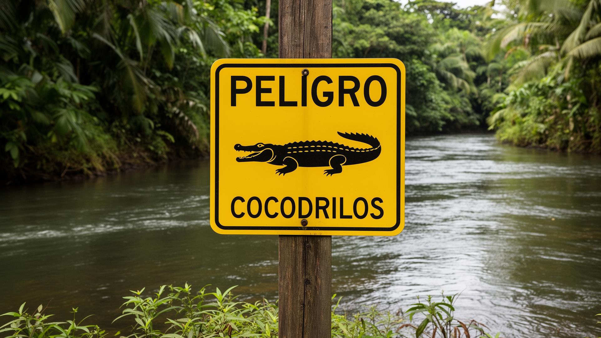 Señal de advertencia de cocodrilos